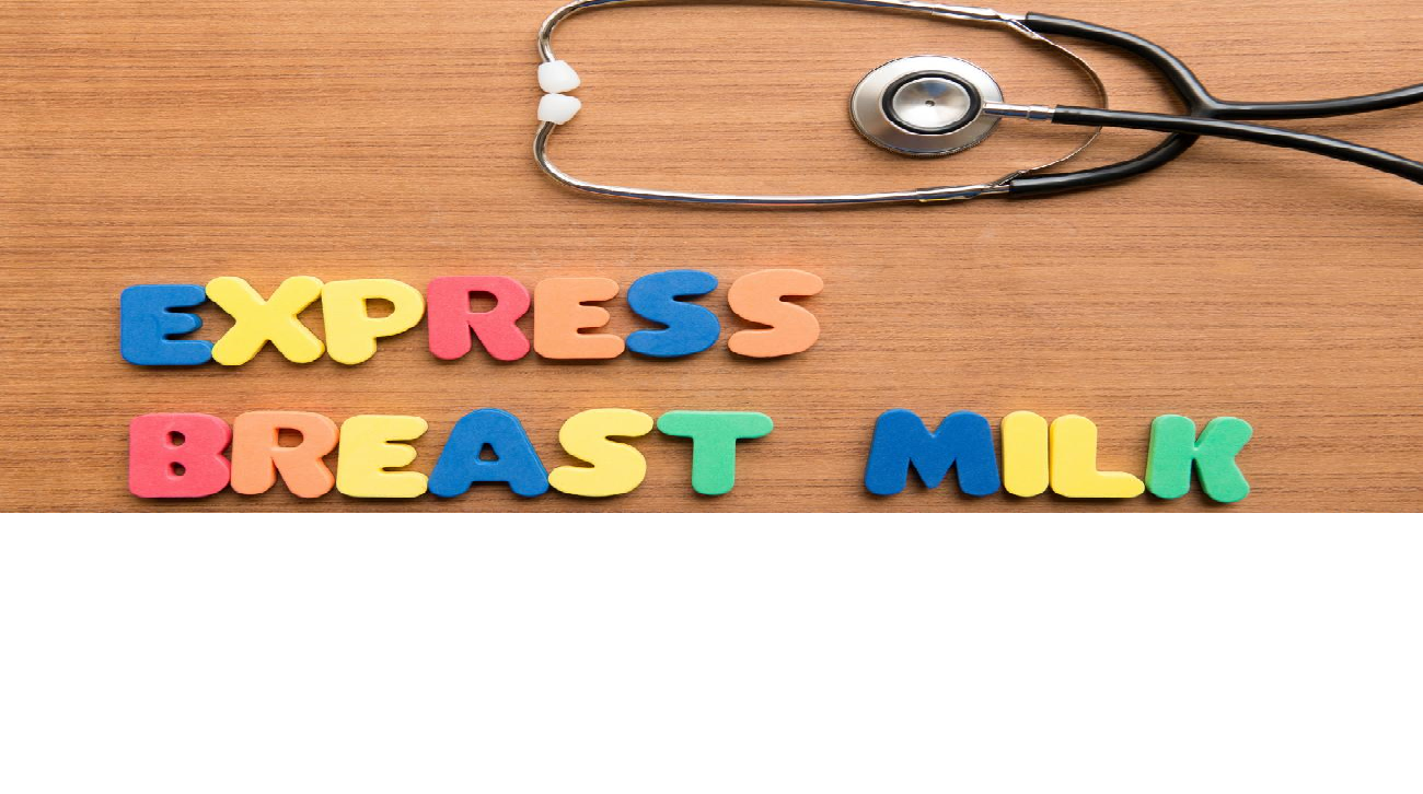 stehescope with the words "express breast milk" in kids magnetic letters
