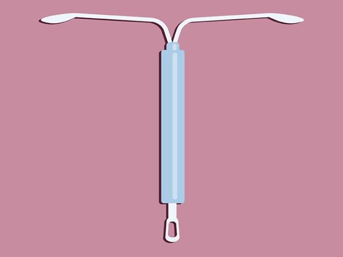IUD on pink background